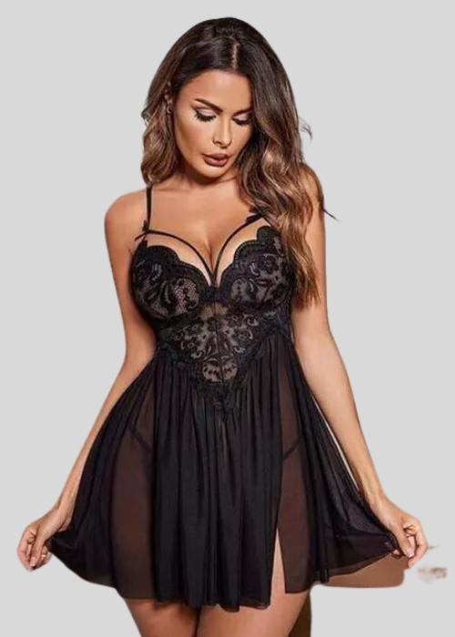 Curve&Co Black Lace Babydoll Nightwear