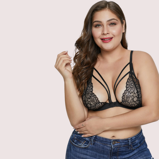 Elegance Sensuelle Plus Size Strappy Lace Bralette