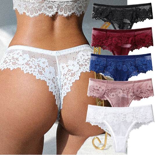 Beautiful Low Waist Thong Panties Pack of 5