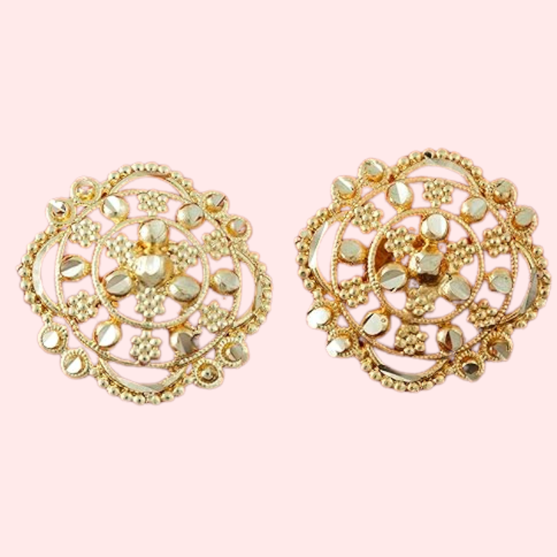 Traditional Gold Finish Earrings Set Pack of 4 for Women