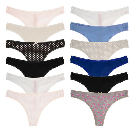 Pure Cotton Thong Panties Pack of 3