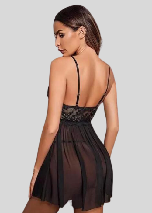 Curve&Co Black Lace Babydoll Nightwear
