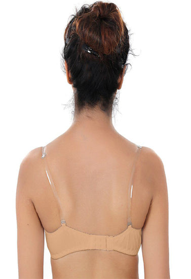 Cool Creamy Transparent Strap Bra Pack Of 2