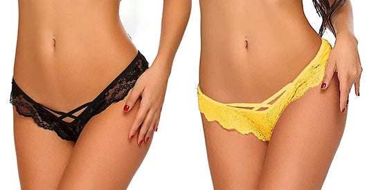 Ladies Lace Thong Panties Set (Pack of 2)