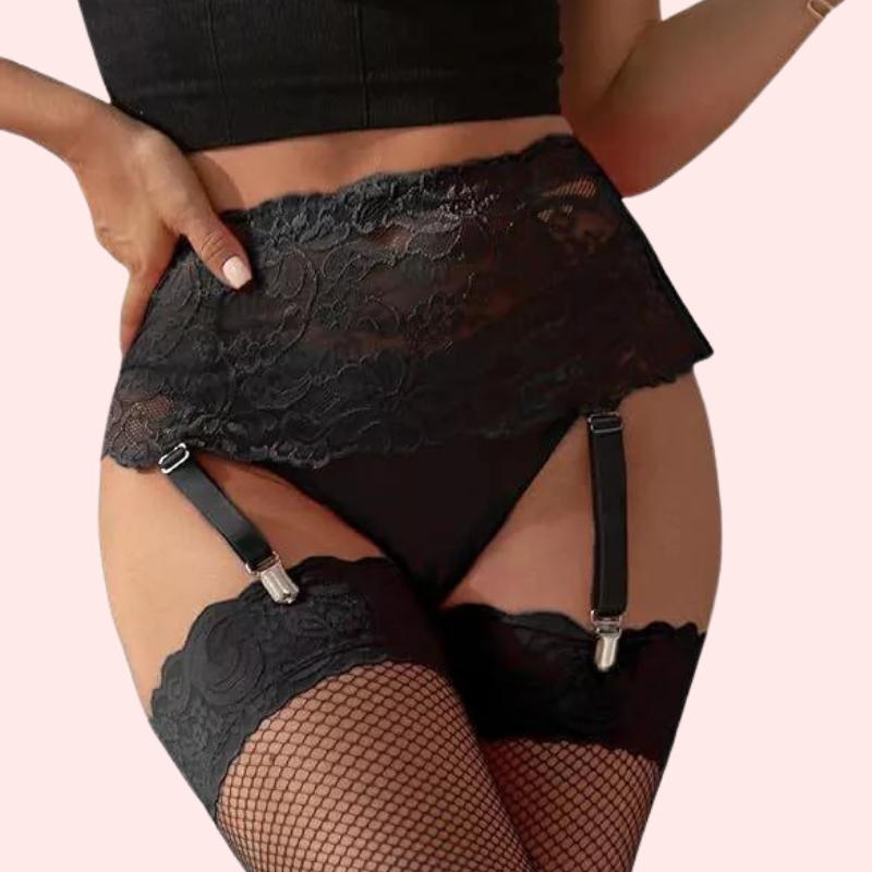 Curve&Co Elegance Black Garter Belt