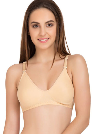 Super Fine Cotton Beige Bra Pack Of 2