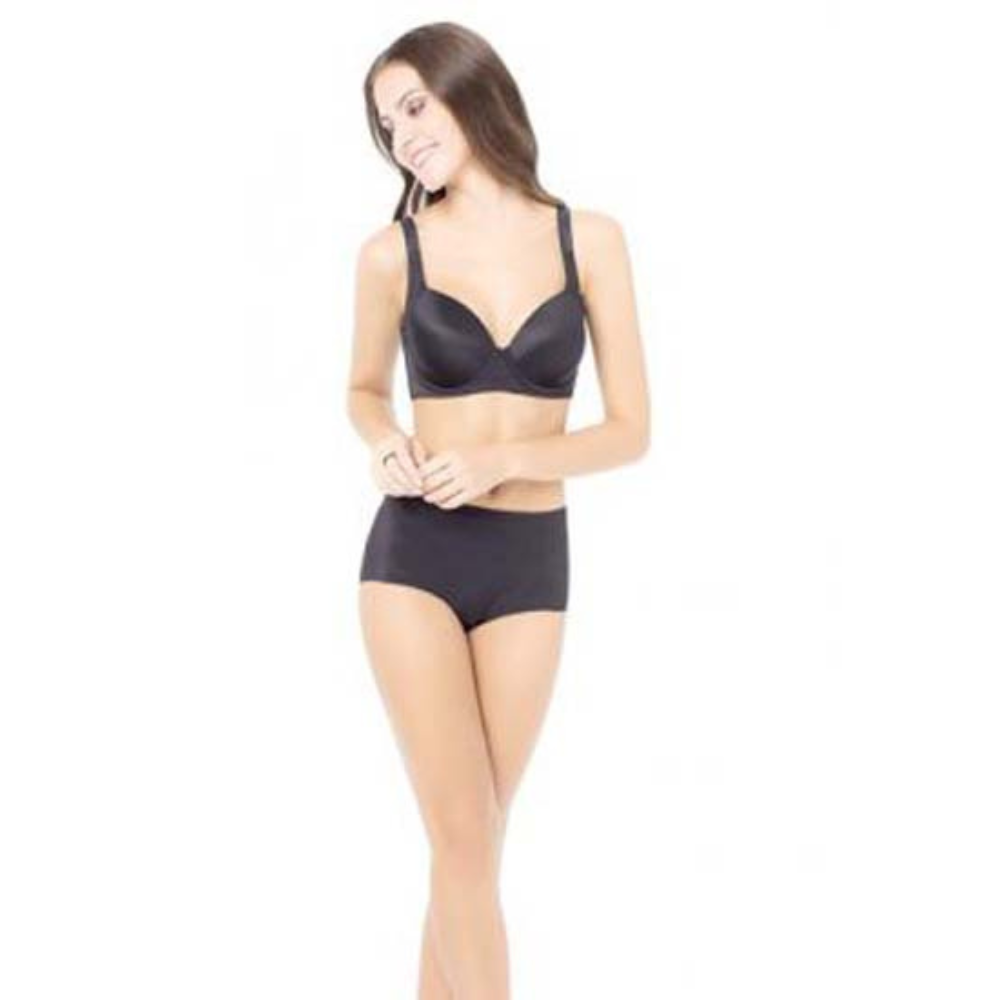 Dashing Black Plunge T-shirt Bra Boyshort Set