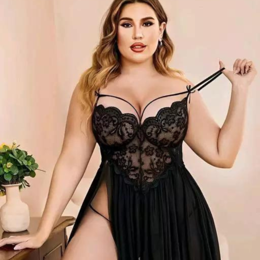 Curve&Co Lace and Mesh Babydoll Nightwear