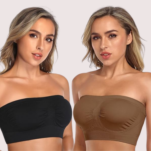 Non-Padded Strapless Tube Bras Pack of 2