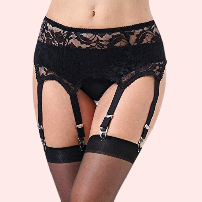 Lace Garter Belt with Six Straps Sexy Lingerie