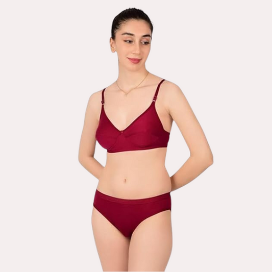 Comfortable Cotton Bra & Panty Set for Women Pack of 2