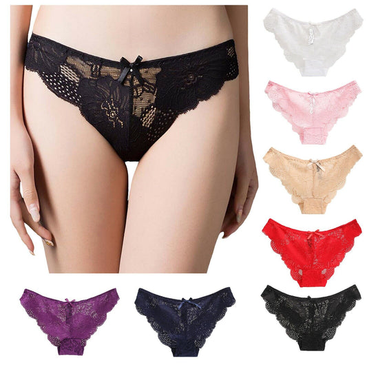 Low Waist Hollow Bow Panties Pack of 3