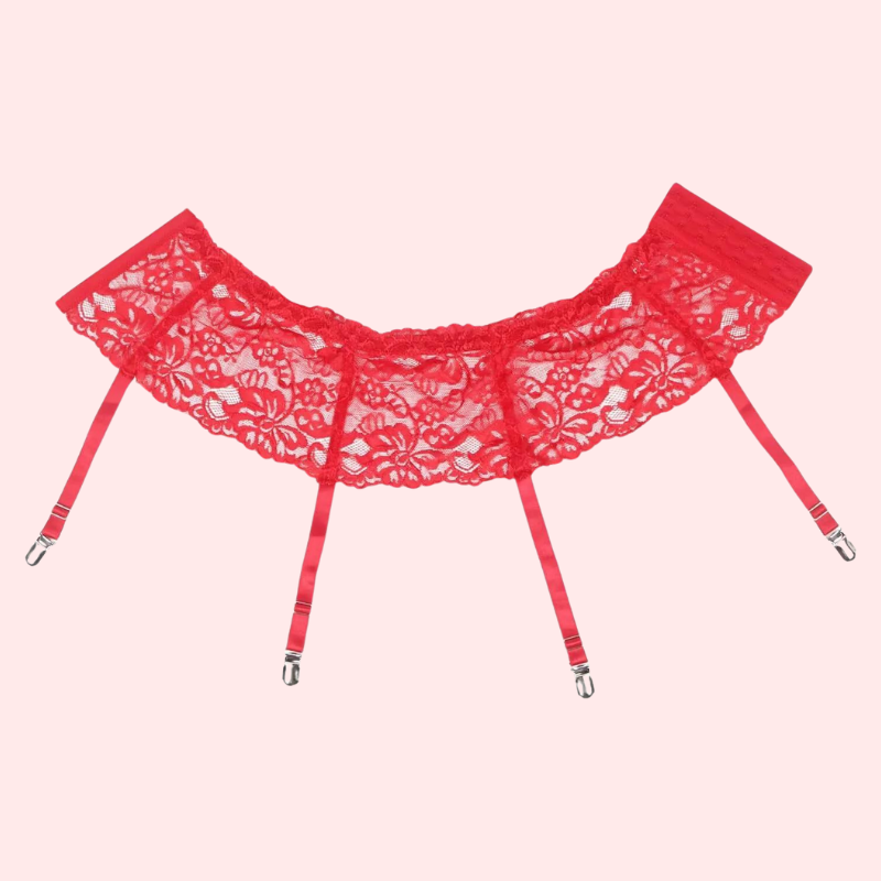 Elegant Curve&Co Red Lace Garter Belt