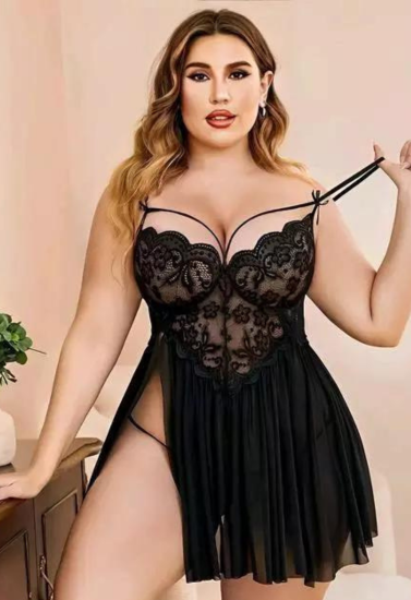 Curve&Co Lace and Mesh Babydoll Nightwear