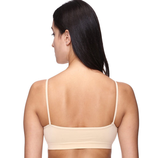 Comfort Beige Thin Straps Sports Bra