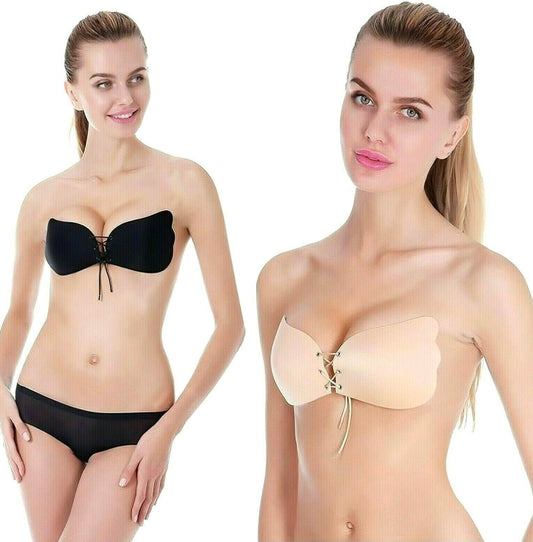 Non-Wired Padded Stick-On Push-Up Bra Pack of 2