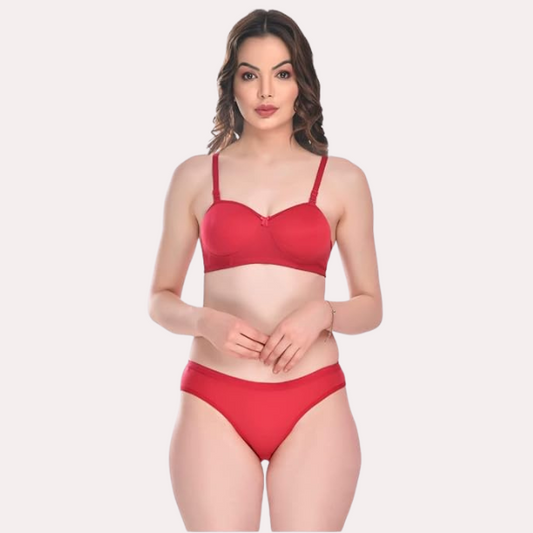 Padded Cotton Bra Panty Set for a Seductive Look Pack of 2