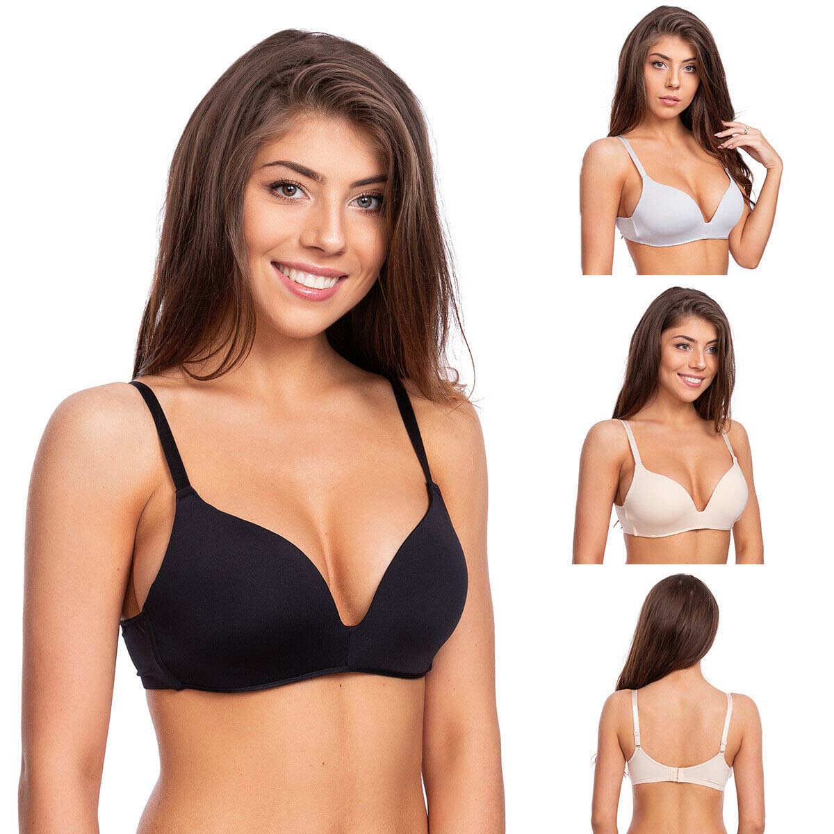 Seamless Padded Underwired Push Up Bra Pack Of 2