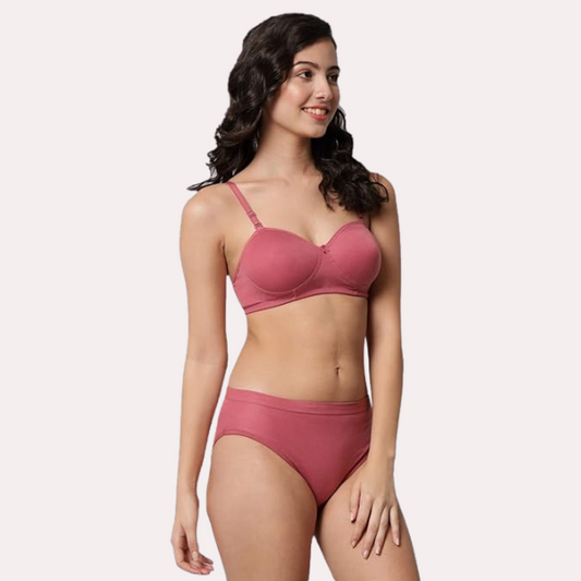 Casual Chic Cotton Bra Panty Set Pack of 2