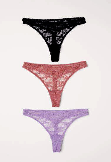 Ladies Sexy Sheer Tanga Thongs Pack Of 3