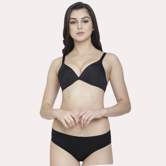 Non-Padded Plunge Bra Panty Set Pack of 2