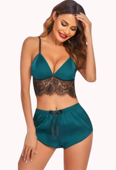 Soft Satin Sleep Sets With Lace Accents