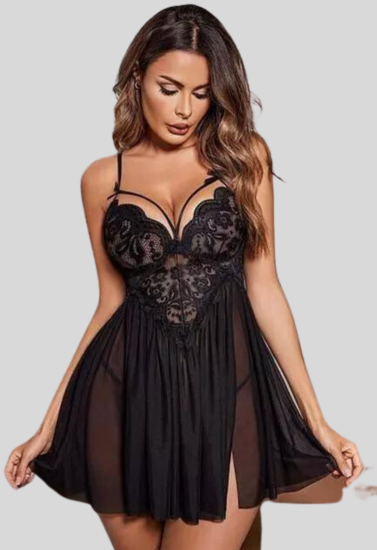 Curve&Co Black Lace Babydoll Nightwear