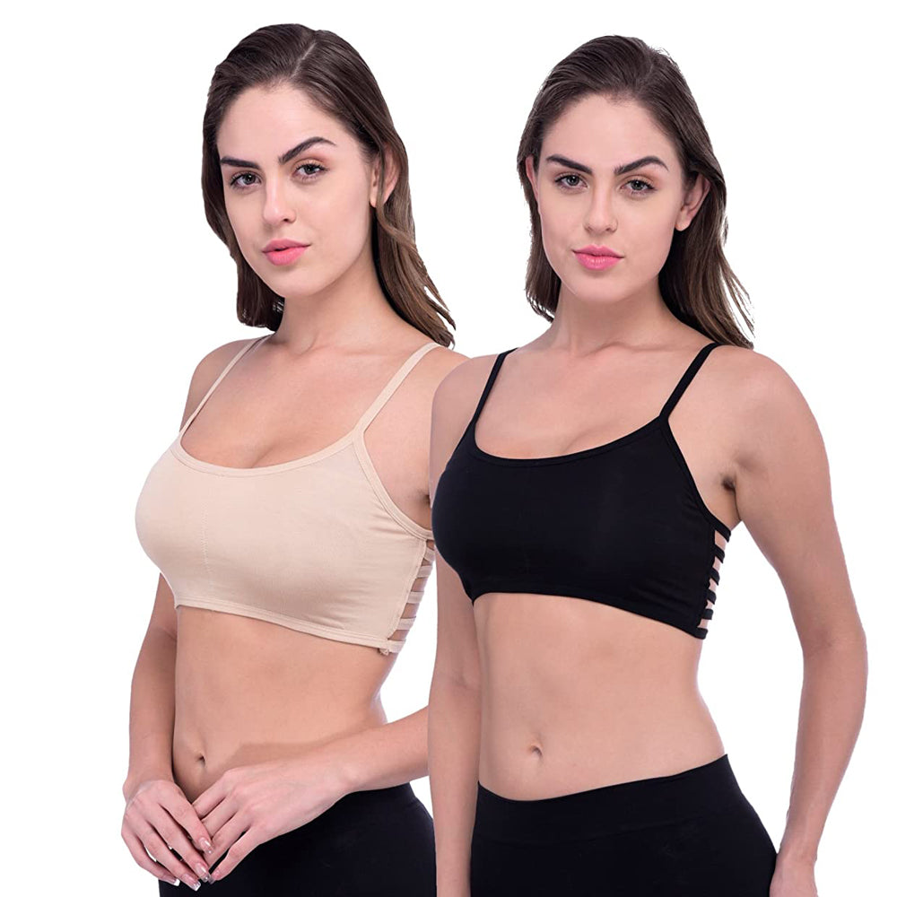 Bralette Bra Sexy Back Stripe Pack Of 2