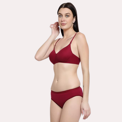 Lightly Padded Bra & Soft Cotton Panty Set Pack of 2