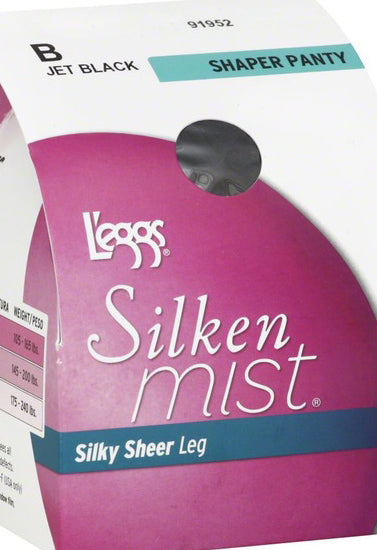 L'eggs Silken Mist Black Mist Control Top Sheer Toe
