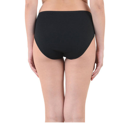 Women's Plus Size Tagless Black Cotton Panties Pack of 2