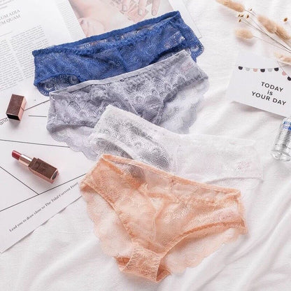Sexy Sheer Lace Bikini Brief Undies Pack of 4