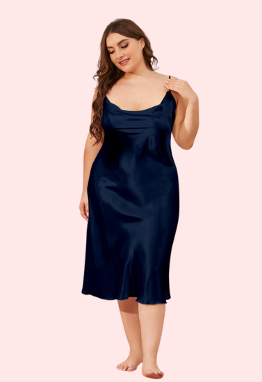 Satin Cowl Neck Dress 4XL 5XL Plus Size