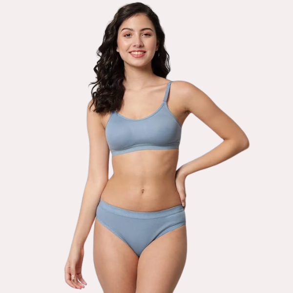 Wire-Free Women's Sports Bra Panty Set Pack of 2