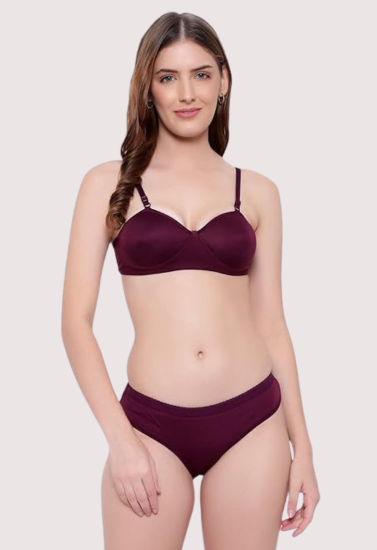Padded Non-Wired Push-Up Bra Panty Set Pack of 2
