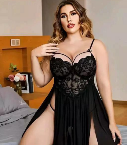 Curve&Co Lace and Mesh Babydoll Nightwear