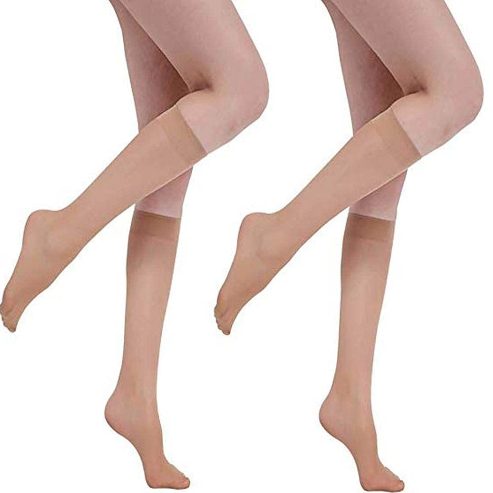 Voilai Knee High Sheer Nude Color Stocking