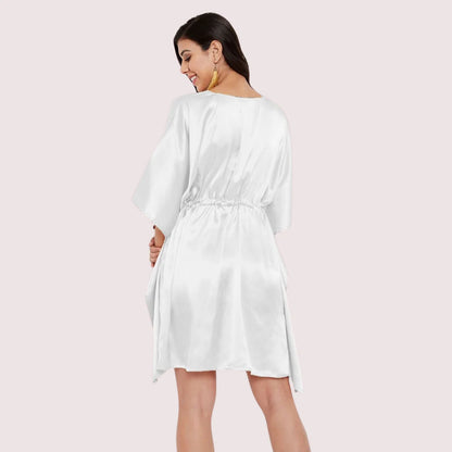 White Silk Satin Maxi Gown 5XL - 6XL
