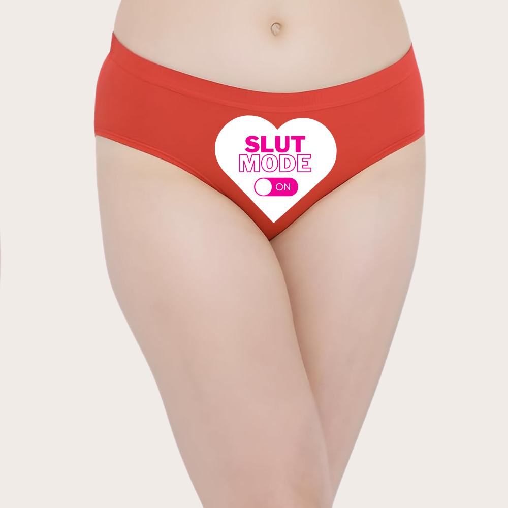 Heart-themed Slut Mode On Text Custom Panty