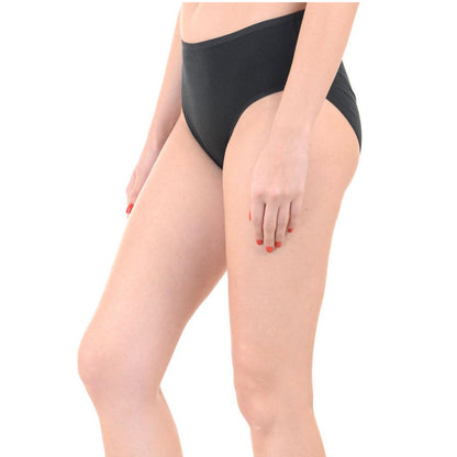 Women's Plus Size Tagless Black Cotton Panties Pack of 2