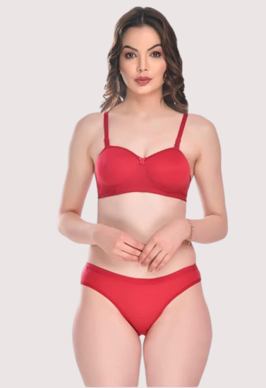 Padded Cotton Bra Panty Set for a Seductive Look Pack of 2
