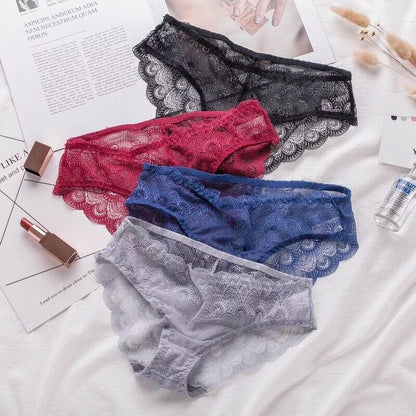 Sexy Sheer Lace Bikini Brief Undies Pack of 4