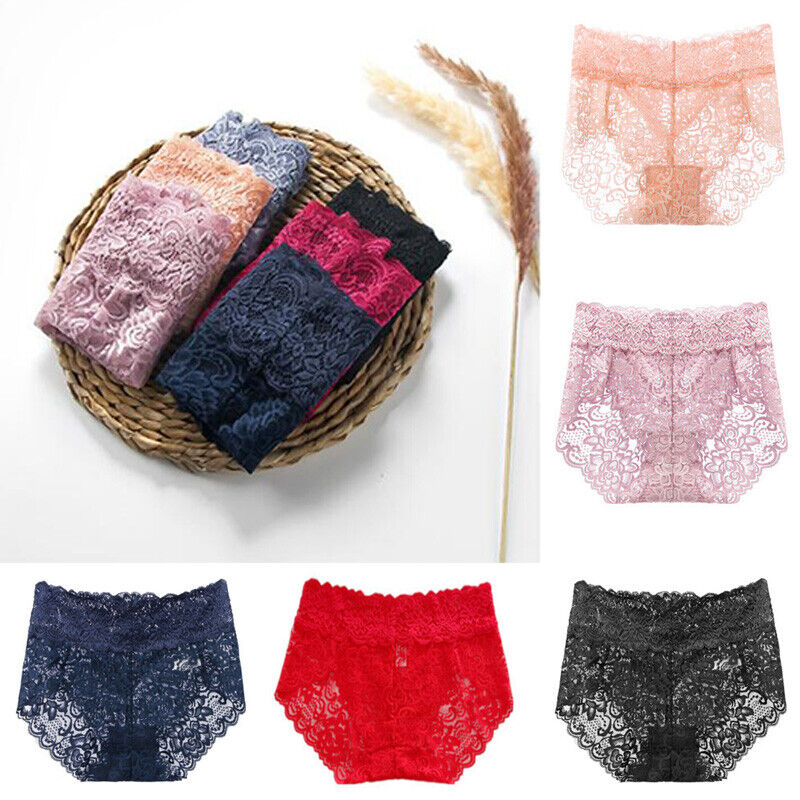 Sexy Lace High Waist Underwear Pack of 5