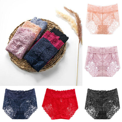 Sexy Lace High Waist Underwear Pack of 5