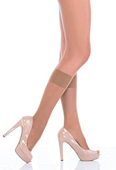 Voilai Knee High Sheer Nude Color Stocking