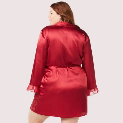 Maroon Japanese Silk Satin Robe 5XL-6X