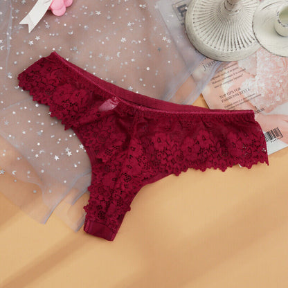 Women Floral Lace Thong Underwear Pack of 3