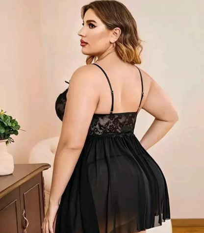 Curve&Co Lace and Mesh Babydoll Nightwear
