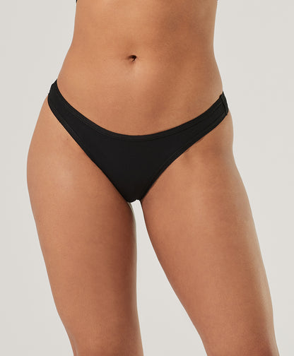 Organic Cotton Black Thong Panties Pack Of 3