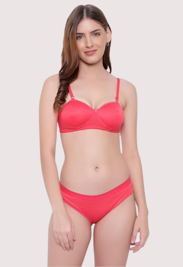 Non-Wired Cotton Push-Up Bra Panty for Women Pack of 2
